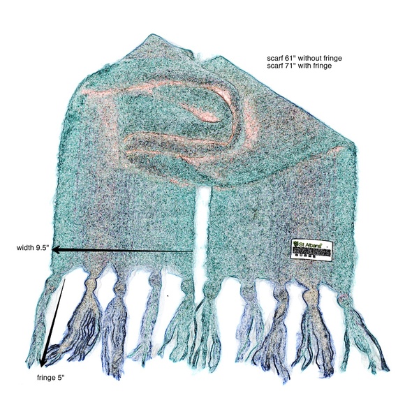 ST. ALBANS Australia Mohair Scarf Knotted Fringe - Picture 7 of 7